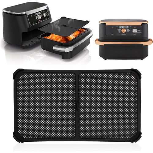 Grille Anti Projection pour Air Fryer Ninja 10,4 L AF500EU, Accessoires Air Fryer Moule Air Fryer Ninja 10,4 L, Silicone Anti Eclaboussure Air Fryer pour Ninja Foodi 10,4 L (noir).[V169]