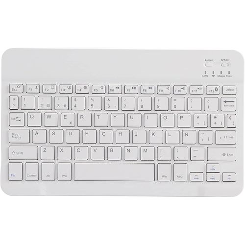 Clavier Portable sans Fil Ultra-Fin de 10 po, Clavier Rechargeable Bluetooth, avec Port de Chargement Micro USB, pour Fournitures informatiques intelligentes Bluetooth(Espagnol)
