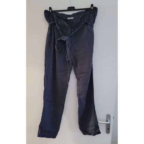 Pantalon Gris Femme Taille 46 En Tencel