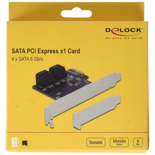 Delock carte adaptateur 4 Ports SATA PCI Express