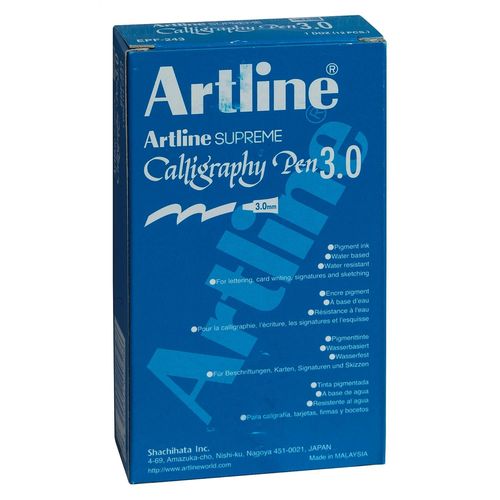 Artline Lot De 12 Marqueurs "Calligraphy Pen" Pointe 3 Mm Coloris Sépia