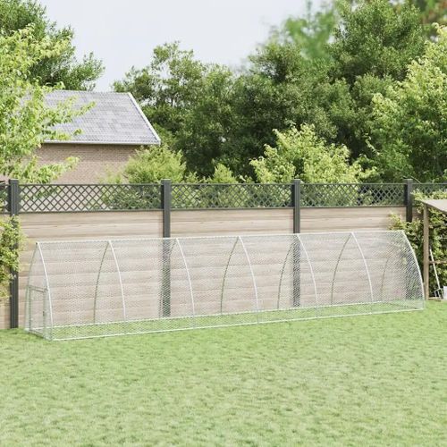 Vidaxl Cage Pour Poules Argenté 600x105x120 Cm Acier Galvanisé
