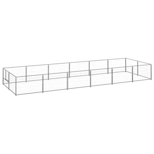 Vidaxl Chenil Argenté 12 M² Acier