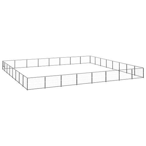 Vidaxl Chenil Noir 64 M² Acier