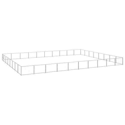 Vidaxl Chenil Argenté 80 M² Acier