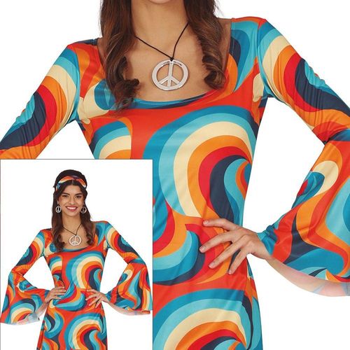 Guirca Déguisement Courbes Multicolores Années 70 Femme (M)