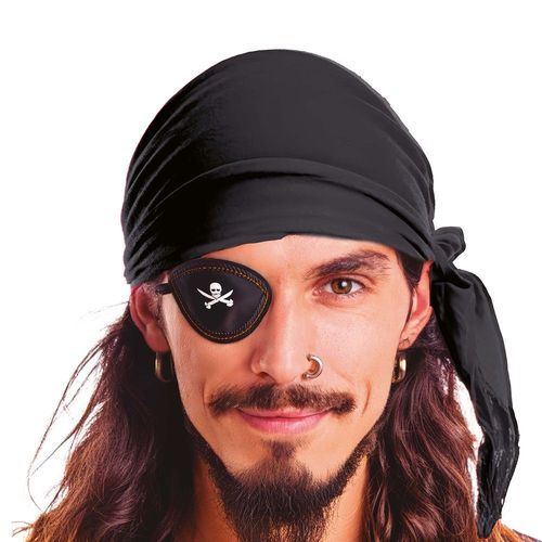 Bandana Velours Noir Dentelle Pirate Adulte