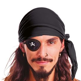 Bandana Velours Noir Dentelle Pirate Adulte