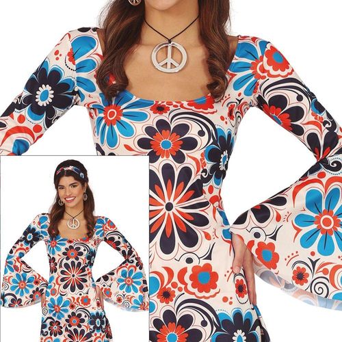 Guirca Costume Disco Années 70 Fleurs Bleues Pour Femme (M)