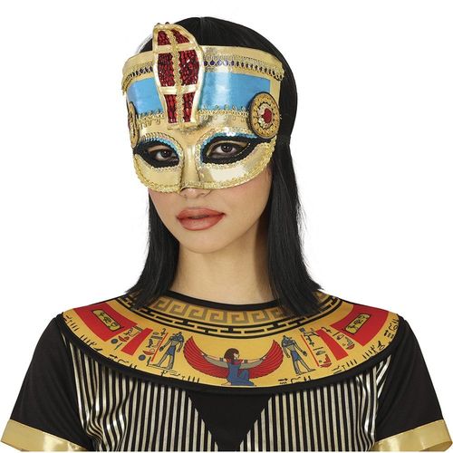 Masque Loup Pharaon Égypte Antique Sequin Adulte