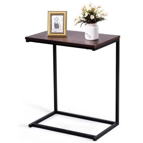 Costway Table D'appoint/Bout De Canapé À Café De Salon En Forme U-Bois Mdf Et Métal De Style Industriel 55x35x65cm