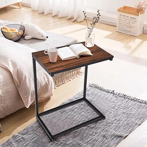 Costway Table D'appoint/Bout De Canapé À Café De Salon En Forme U-Bois Mdf Et Métal De Style Industriel 55x35x65cm