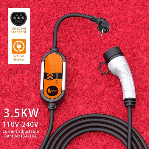 Fey123-Chargeur Ev Portable Pour Voiture Électrique,Câble De Charge Evse,Contrôleur De Prise Ue,Boîte Murale,Vope2 16a 3.5kw,Vope1 Sae J1772 - Type Type2 16a