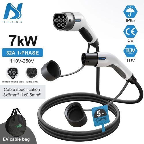 Tiens Ons-Câble De Chargement Triphasé Pour Véhicule Électrique,Ev Vope2,22kw,16a,32a,11kw,Chargeur Ev,Prise Femelle Vers Mâle,Iec Powered Sulpowered - Type 7kw 32a 1phase