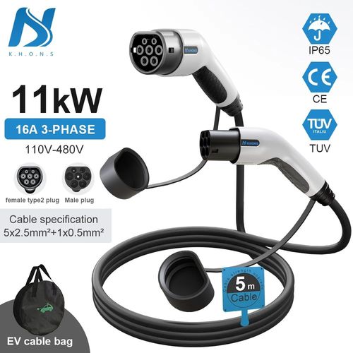 Tiens Ons-Câble De Chargement Triphasé Pour Véhicule Électrique,Ev Vope2,22kw,16a,32a,11kw,Chargeur Ev,Prise Femelle Vers Mâle,Iec Powered Sulpowered - Type 11kw 16a 3phase