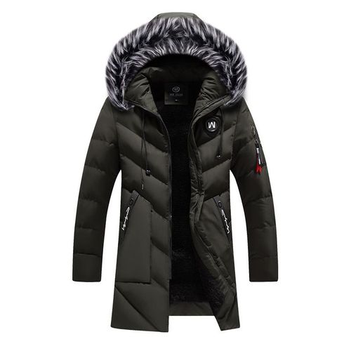 Optics Smile-Veste À Capuche En Fourrure Pour Homme,Parka Chaude,Coton Monochrome,Vêtements D'extérieur,Coupe-Vent Combiné,Grande Taille,6xl,Mode Hivernale