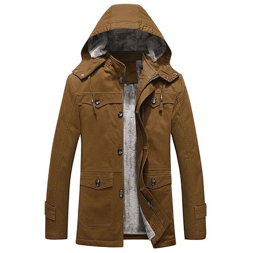 Manteau Cargo Militaire Pour Homme,Veste D'hiver Épaisse Et Chaude,Parka Décontractée En Coton Rembourré,Multi-Poches,À Capuche En Fourrure