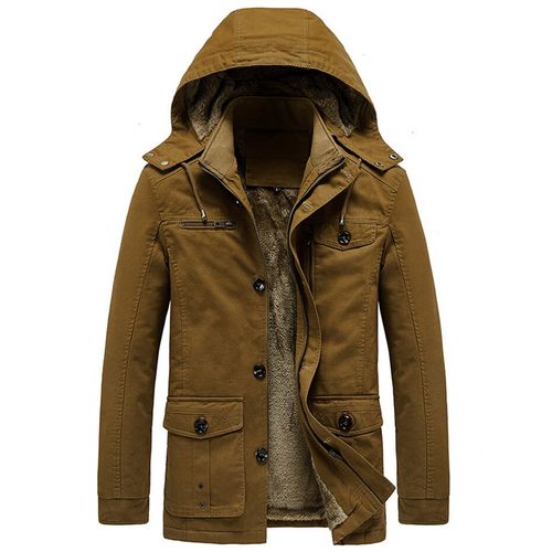 Manteau Cargo Militaire Pour Homme,Veste D'hiver Épaisse Et Chaude,Parka Décontractée En Coton Rembourré,Multi-Poches,À Capuche En Fourrure