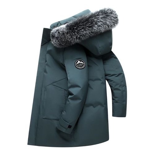 Veste Longue Coupe-Vent En Duvet De Canard Pour Homme,Pardessus Masculin,Veste À Capuche,Parkas Multi-Poches,Chaud,Blanc,Automne,Hiver