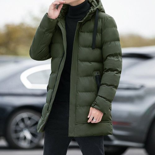 Veste Matelassurera À Capuche Mi-Longue Épaisse Pour Hommes,Manteau Chaud,Pardessus Parka,Vêtements D'extérieur Longs,Mode Masculine,Hiver