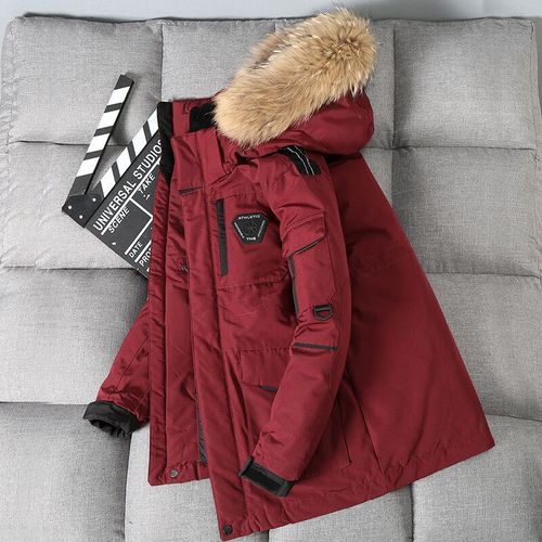 Doudounes À Grand Col En Fourrure Véritable Pour Hommes,Parka Chaude,Pardessus De Neige Épais,Canard Blanc,Combinaison Décontractée,Hiver,-30,Louvain