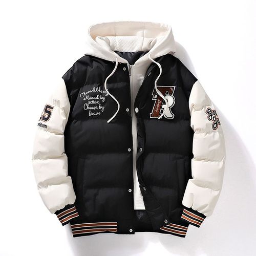 Supership-Veste À Capuche Brodée Pour Homme,Manteau Matelassé En Coton,Pantalon Décontracté,2 Pièces,Chimfake,Jximebeed,Couple,Hiver