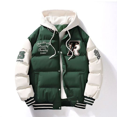 Supership-Veste À Capuche Brodée Pour Homme,Manteau Matelassé En Coton,Pantalon Décontracté,2 Pièces,Chimfake,Jximebeed,Couple,Hiver