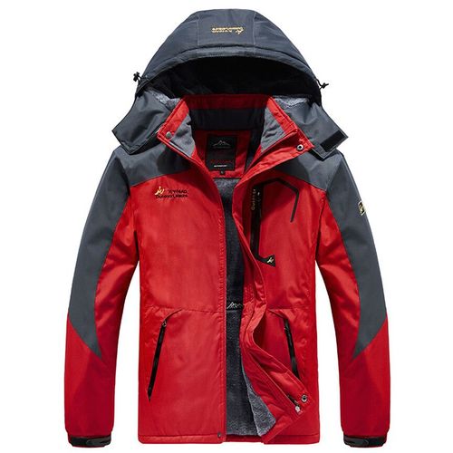 Parka Coupe-Vent Imperméable Pour Homme,Veste De Ski À Capuche,Doublure En Laine,Grande Taille,Hiver