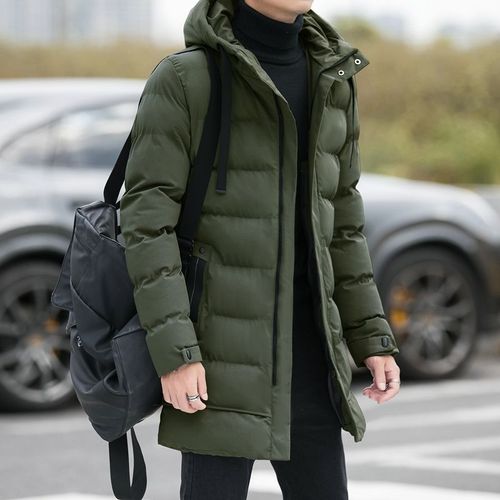 Doudounes Longues Décontractées À Capuche Pour Hommes,Parkas Chaudes Thunicef,Vêtements D'extérieur Pour Hommes,Vestes Slim Fit,Hiver,