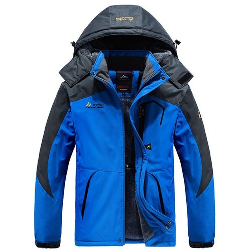 Parka Coupe-Vent Imperméable Pour Homme,Veste De Ski À Capuche,Doublure En Laine,Grande Taille,Hiver