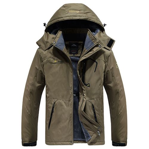 Parka Coupe-Vent Imperméable Pour Homme,Veste De Ski À Capuche,Doublure En Laine,Grande Taille,Hiver