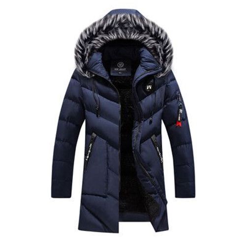 Diting I-Veste Longue Avec Col En Fourrure Pour Homme,Coupe-Vent Chaud,Vestes Rembourrées,Combinaison Thermique Classique,Vêtements Décontractés,Mode D'hiver