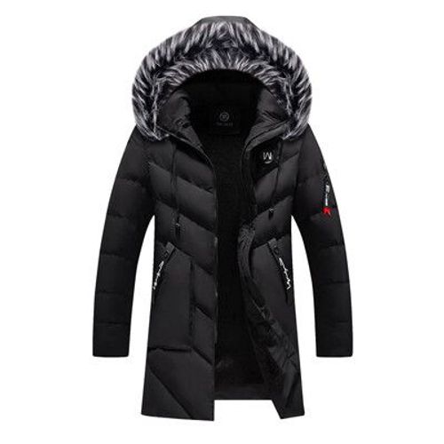 Diting I-Veste Longue Avec Col En Fourrure Pour Homme,Coupe-Vent Chaud,Vestes Rembourrées,Combinaison Thermique Classique,Vêtements Décontractés,Mode D'hiver