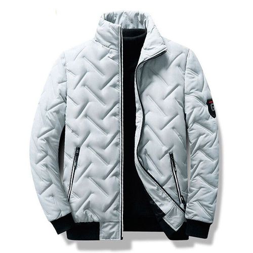 Parka Rembourrée À Manches Longues Pour Hommes Avec Fermeture Éclair,Veste Chaude,Monochromatique,Confortable,Décontracté,Léger,Automne,Hiver