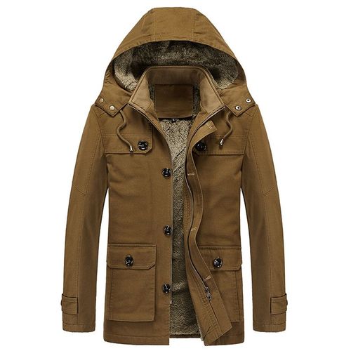 Manteau Cargo Militaire Pour Homme,Veste D'hiver Épaisse Et Chaude,Parka Décontractée En Coton Rembourré,Multi-Poches,À Capuche En Fourrure