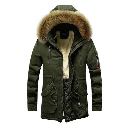 Camsolomon-Veste À Capuche En Velours Pour Homme,Manteau Coupe-Vent,Parka Chaude,Mi-Longue,Hiver