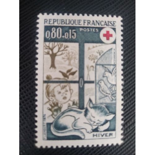 Timbre France Y T 1829 Croix-Rouge Hiver 1974 (040609 )