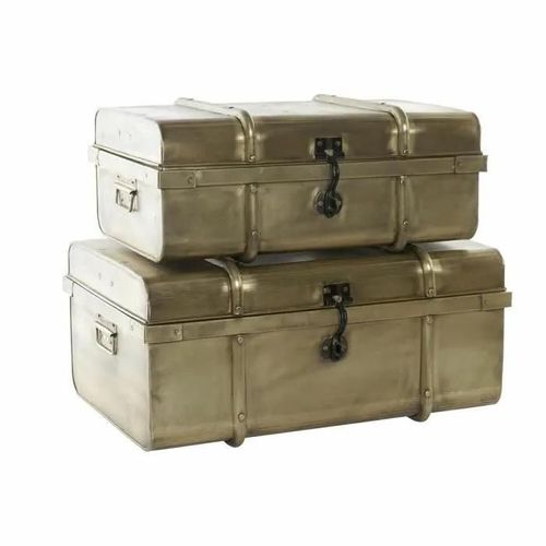 Coffre Vintage En Métal - Marque - Naturel - 68 Cm