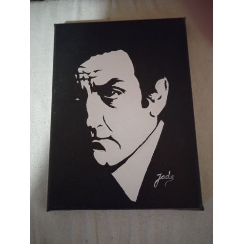 Cadre Lino Ventura Peint Sur Toile Neuf