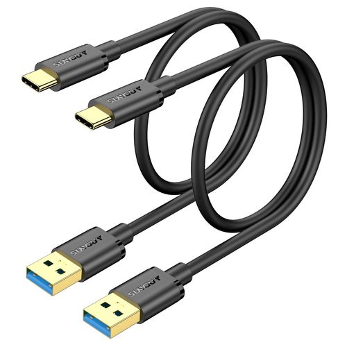 KAL-Cable USB C, 2 pièces 0.6m 10Gbps Cable USB vers USB C, Cable USB C Charge Rapide pour iPhone 16/15 Pro Max Plus, Android Auto, Galaxy S22/S23, Huawei P20/50 Pro, Google Pixel, MacBook Pro 2020