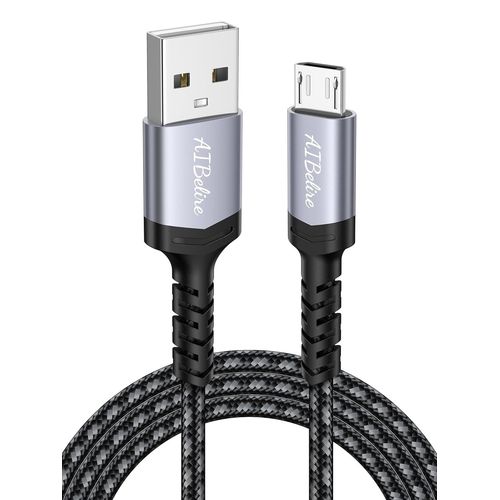 Kal-Câble Micro Usb 2m Nylon Tressé Chargeur Micro Usb Charge Rapide Et Synchro Compatible Pour Android Samsung Galaxy S7 S6 Edge J7 J5 J3, Redmi Note 5 6 Pro, Wiko, Huawei, Sony, Lg, Kindle, Ps4