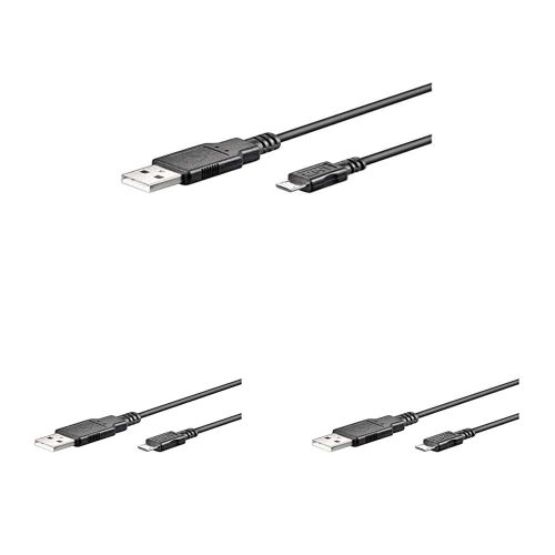 KAL-93918 Câble Micro - USB 2.0 de recharge et de synchronisation; 1,0m, noir (Lot de 3)