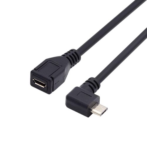 KAL-Câble micro USB 2.0 mâle vers femelle coudé à 90 degrés 0,5 m pour téléphones portables et autres appareils numériques
