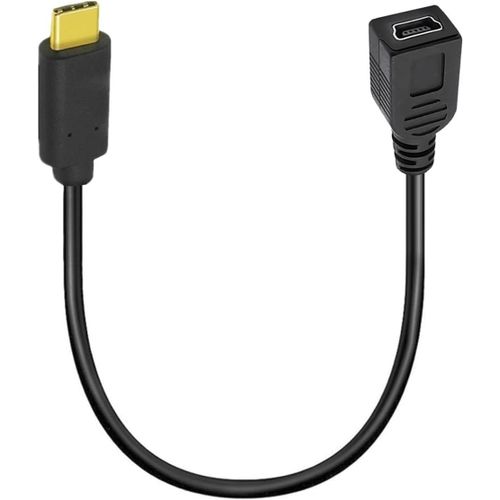 KAL-Cordon de câble Mini USB vers Type C, USB 3.1 Type C à Angle Droit mâle vers Mini 5 Broches B USB Adaptateur Femelle Ordinateur Portable, MacBook, caméra, Disque Dur (USB C/TypeC Straight)
