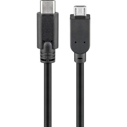 KAL-Goobay 67992 Câble USB 2.0 USB-C Vers Micro-B 2.0, Noir, 0.6m Longueur