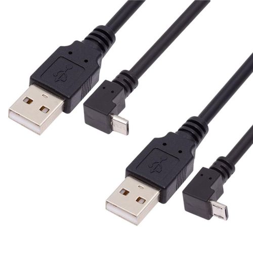 KAL-CY Micro USB mâle vers câble de Charge de données USB 2.0 pour téléphone Portable et Tablette à Angle Droit à 90 degrés à Angle Gauche Noir 1.5m Left Angled \u2026