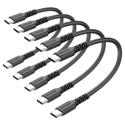 KAL-court câble USB C à C 15cm 5 pièces, 0,15 m Câble de chargeur USB C pour iPhone 16 15, Galaxy S25 S20 S9, Air 2020, iPad Pro, Power Bank et autres appareils de type c