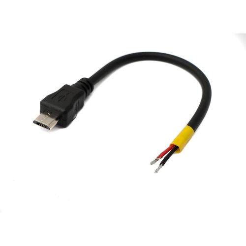 KAL-Câble USB 2.0 10 cm Micro B mâle vers 2 extrémités de câble ouvertes pour Raspberry Pi, noir