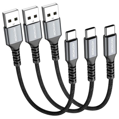 KAL-court câble USB C 30 cm 3 pcs, 0,3 m câble de charge rapide USB - C pour Samsung Galaxy s10 s9 s8 plus note 9 8, Banque d'alimentation et autres appareils USB type C