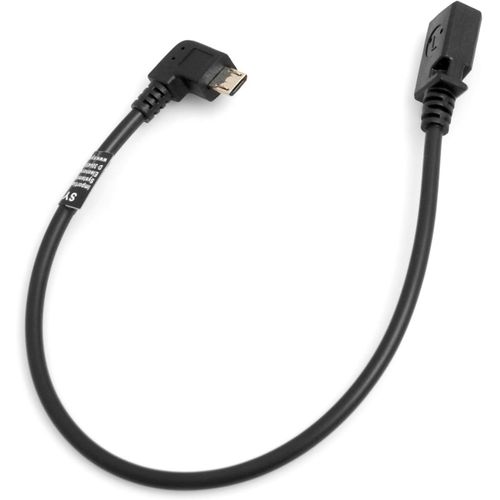 KAL-Adaptateur Micro USB coudé vers la Gauche à 90 ° Angle vers Prise Mini USB Femelle env. 27 cm + Câble de Chargement et de données Câble rallonge